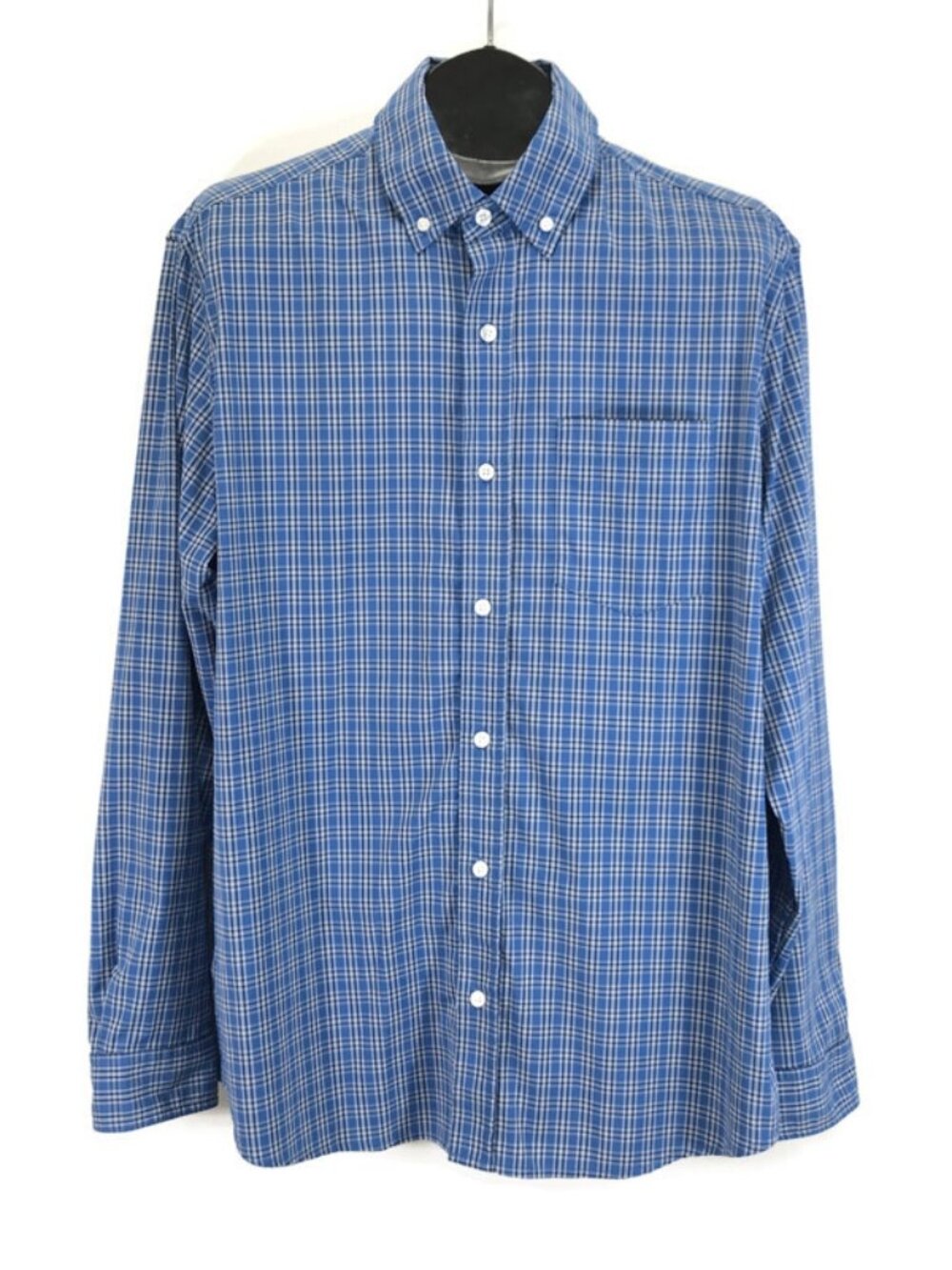 L.L. Bean Lightweight Stretch Twill Long Sleeve Shirt Men's Large Blue Plaid